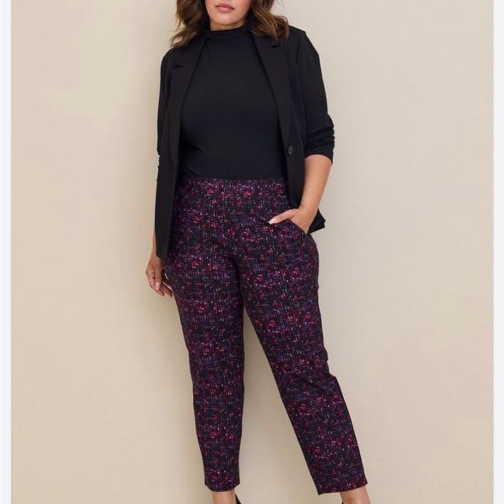 Torrid Black and Pink Straight Leg Pants
